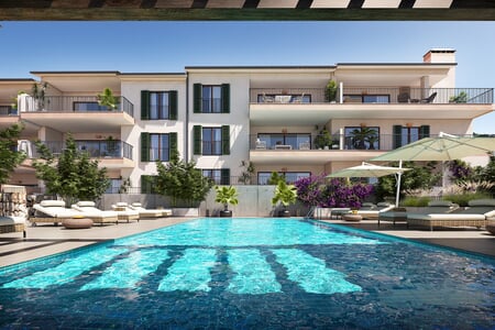 New built elegant apartment with terrace that has stunning castle and sea views in Capdepera