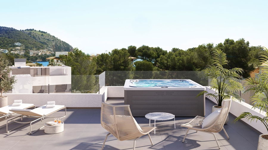 Fantástico ático de nueva construcción con terraza en la azotea en Canyamel