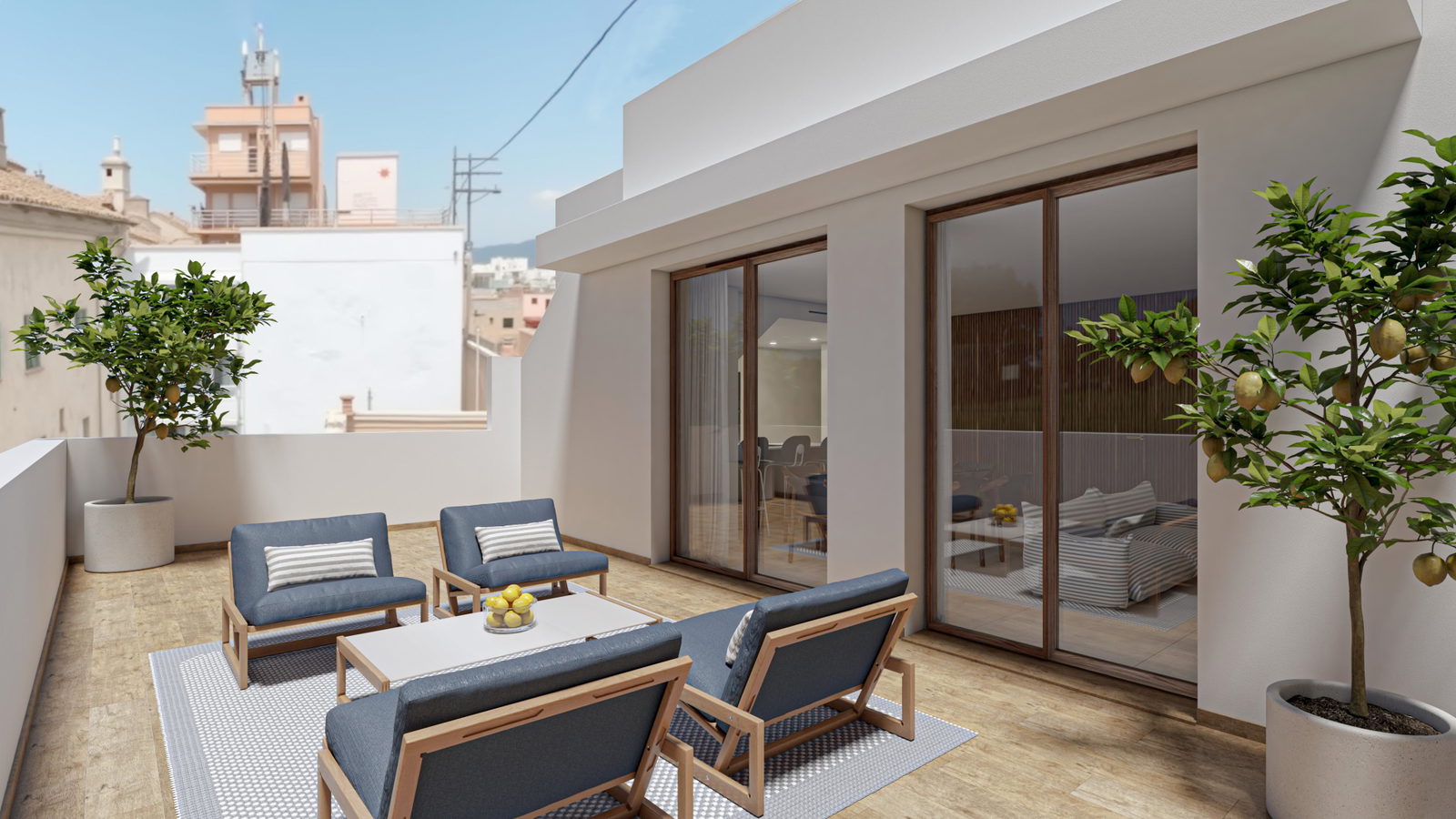 Ático dúplex de nueva construcción con terraza y vistas al mar en Portixol