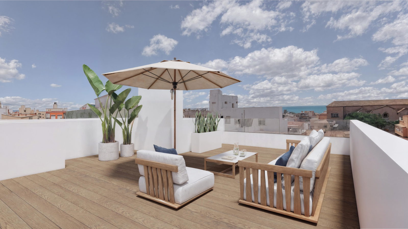 Ático dúplex de nueva construcción con terraza y vistas al mar en Portixol