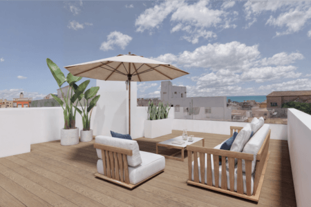 Ático dúplex de nueva construcción con terraza y vistas al mar en Portixol