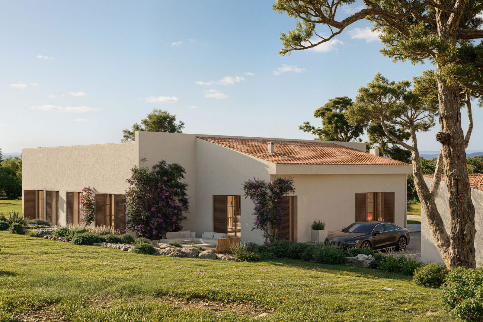 Neubau-Landhaus mit Garten, Pool und fantastischem Ausblick zum Verkauf in der Nähe von Sant Joan