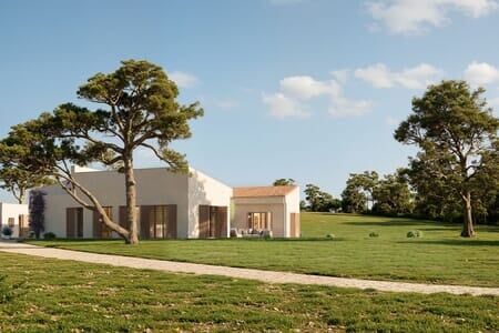 Nybyggd lantegendom med trädgård, pool och fantastisk utsikt till salu nära Sant Joan