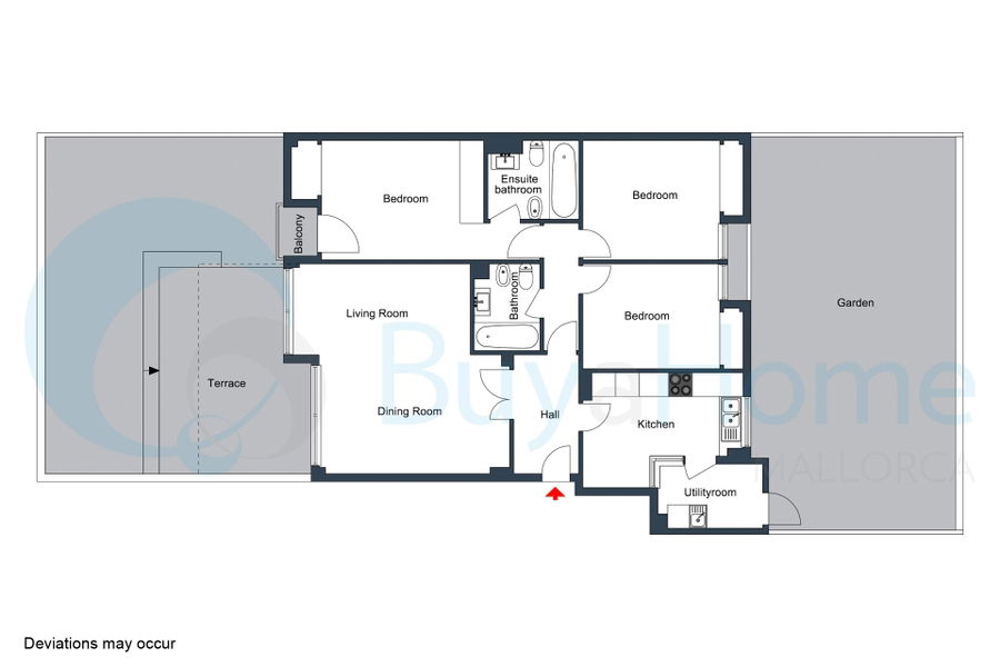 Geräumige Erdgeschosswohnung mit Terrasse und Garten in Son Caliu
