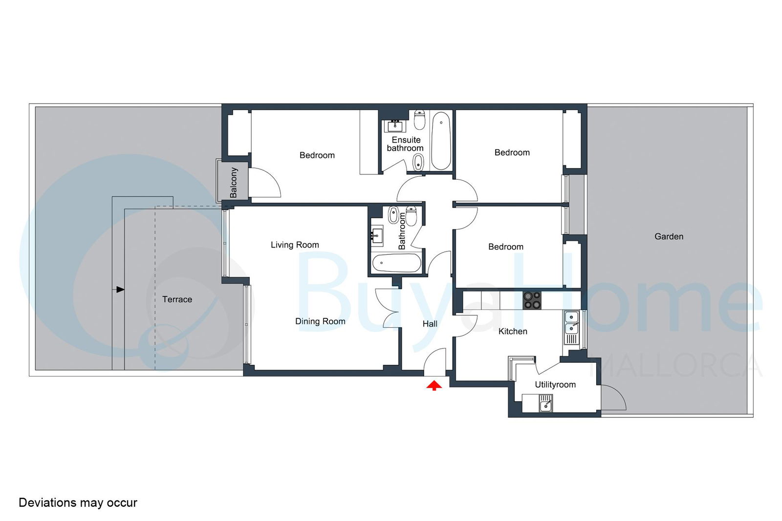 Geräumige Erdgeschosswohnung mit Terrasse und Garten in Son Caliu