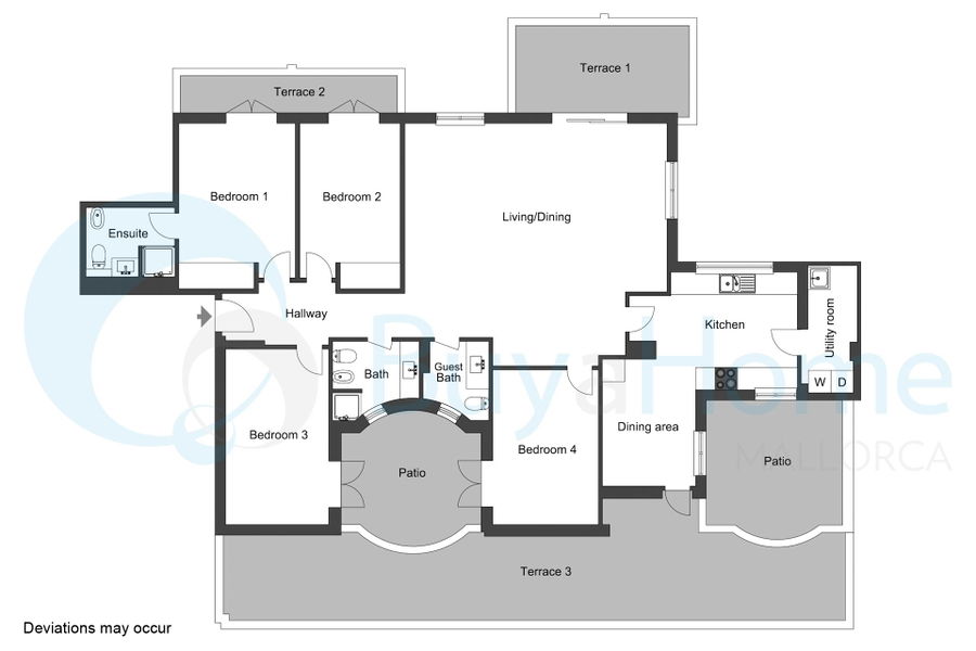 Moderne und geräumige Wohnung mit Gemeinschaftspool in Cas Catala