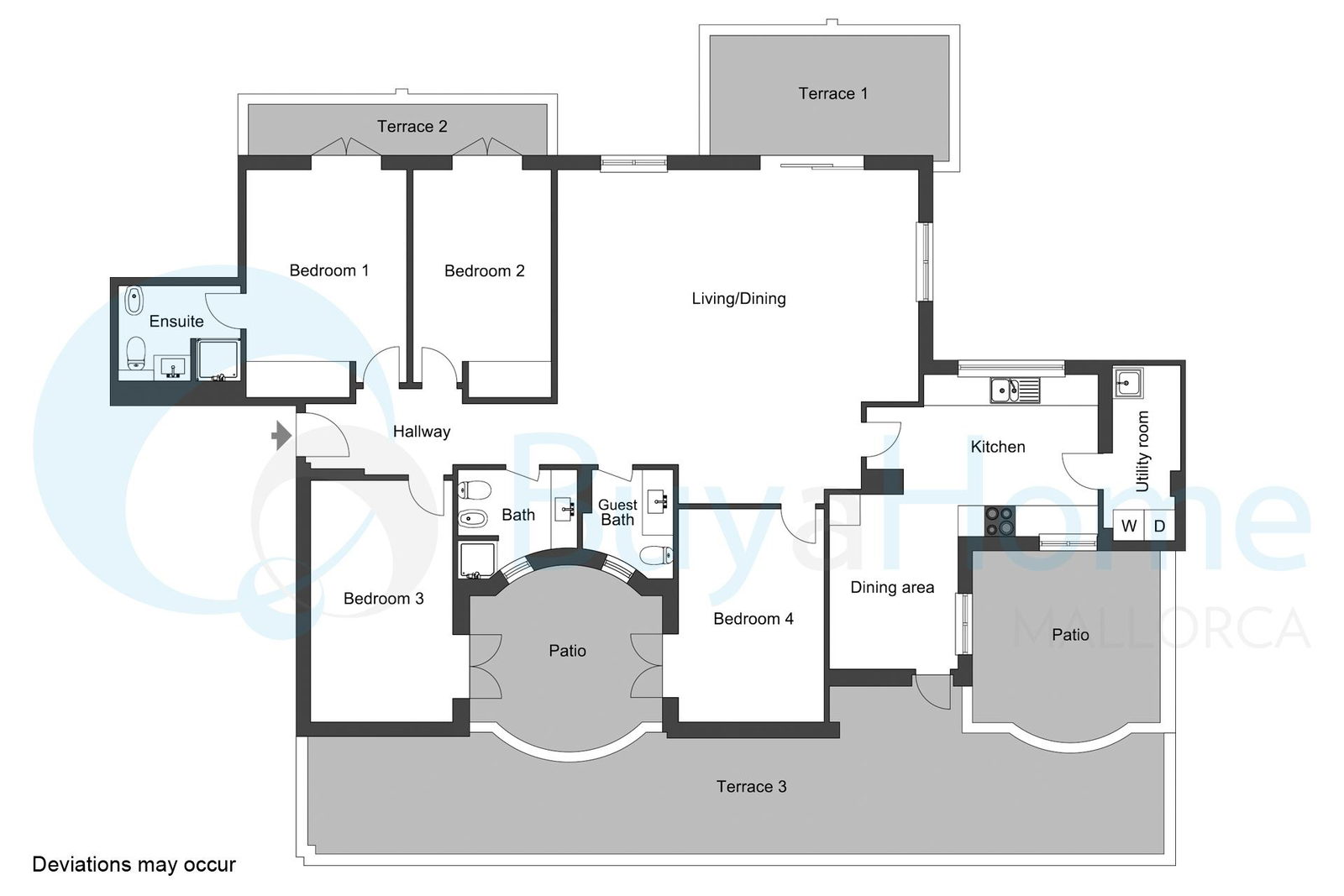 Moderne und geräumige Wohnung mit Gemeinschaftspool in Cas Catala