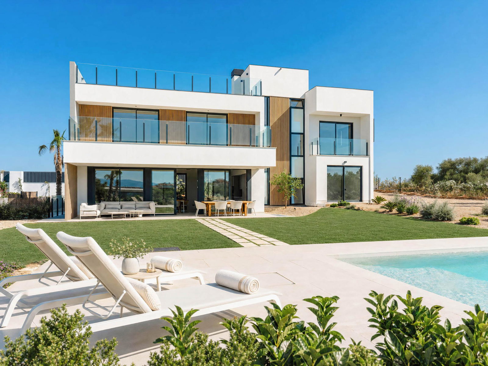 Elegante villa de nueva construcción con vistas panorámicas y una gran piscina en Son Gual