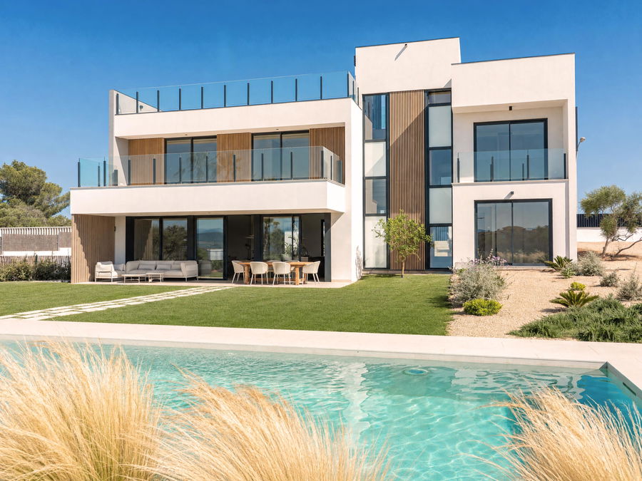 Elegante villa de nueva construcción con vistas panorámicas y una gran piscina en Son Gual