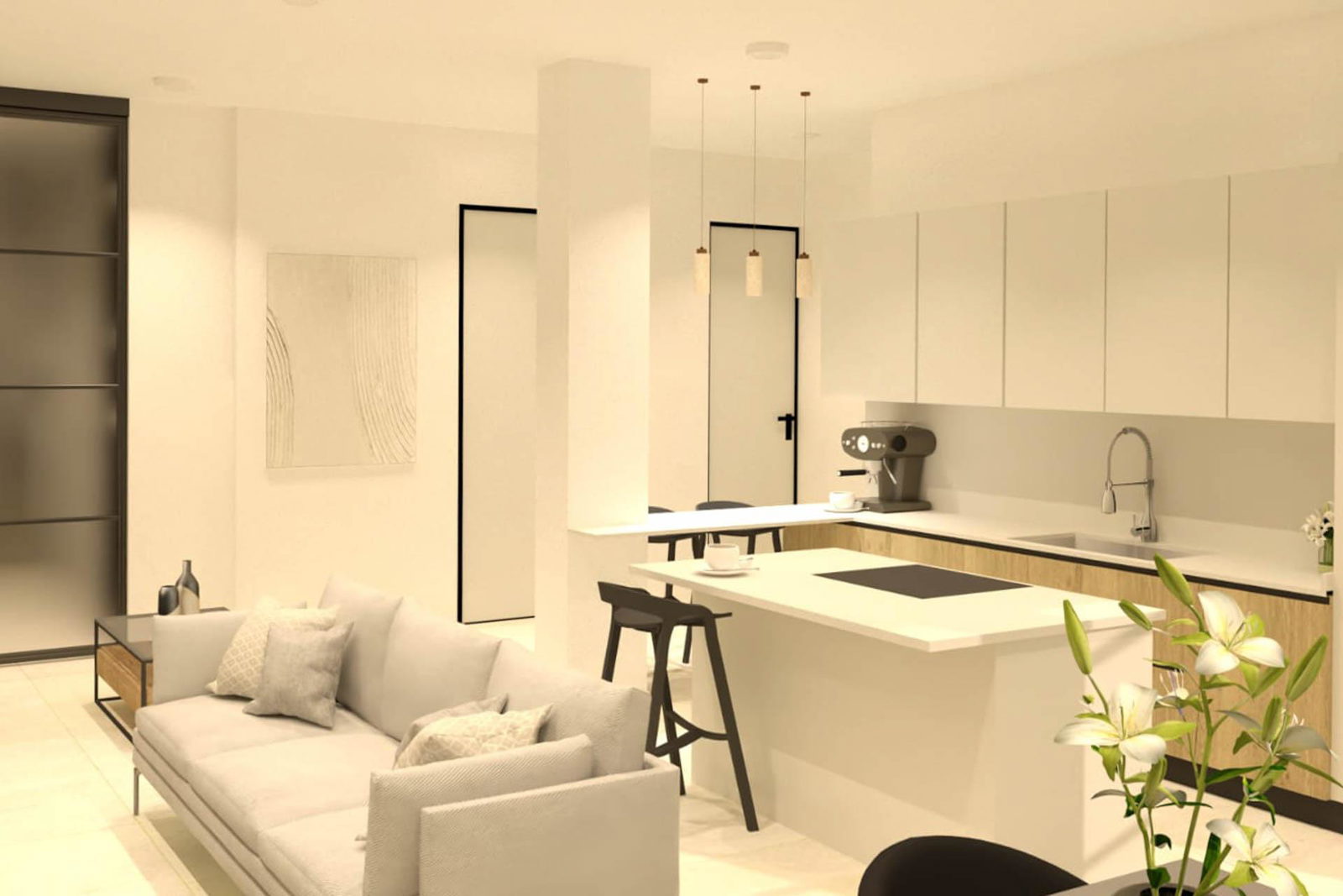 Brandneue, moderne Wohnung mit Meerblick in Son Espanyolet