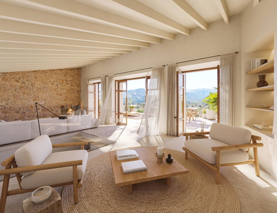Luxuriöses Stadthaus mit Pool und Tramuntana-Blick in Santa María del Camí