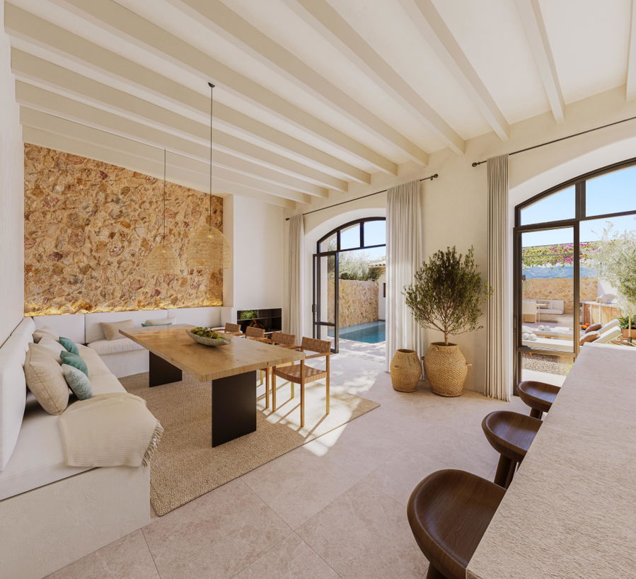 Luxuriöses Stadthaus mit Pool und Tramuntana-Blick in Santa María del Camí