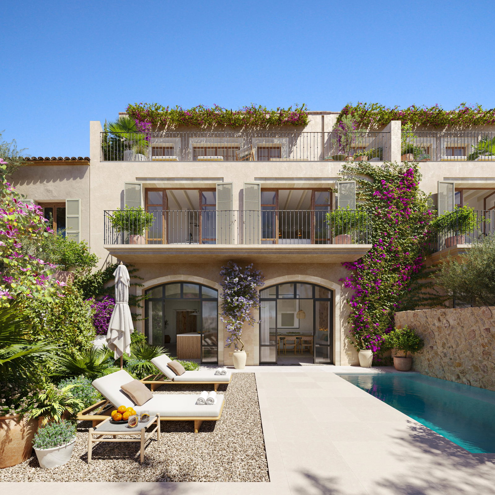 Luxuriöses Stadthaus mit Pool und Tramuntana-Blick in Santa María del Camí