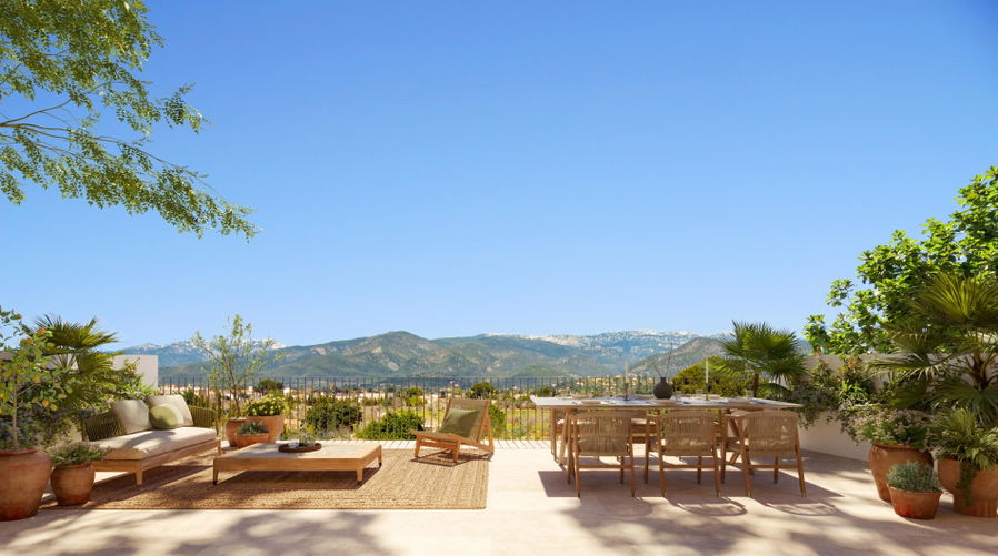 Luxuriöses Stadthaus mit Pool und Tramuntana-Blick in Santa María del Camí