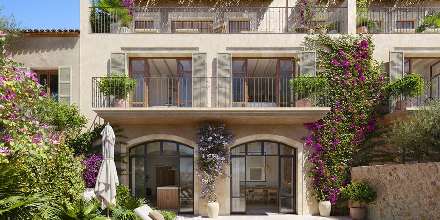 Luxury townhouse with pool & Tramuntana views in Santa María del Camí