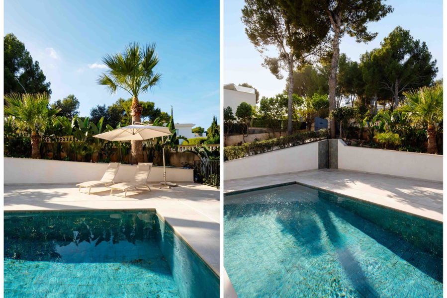 Vollständig renovierte, stilvolle Villa mit Ferienvermietungslizenz und Pool in Nova Santa Ponsa