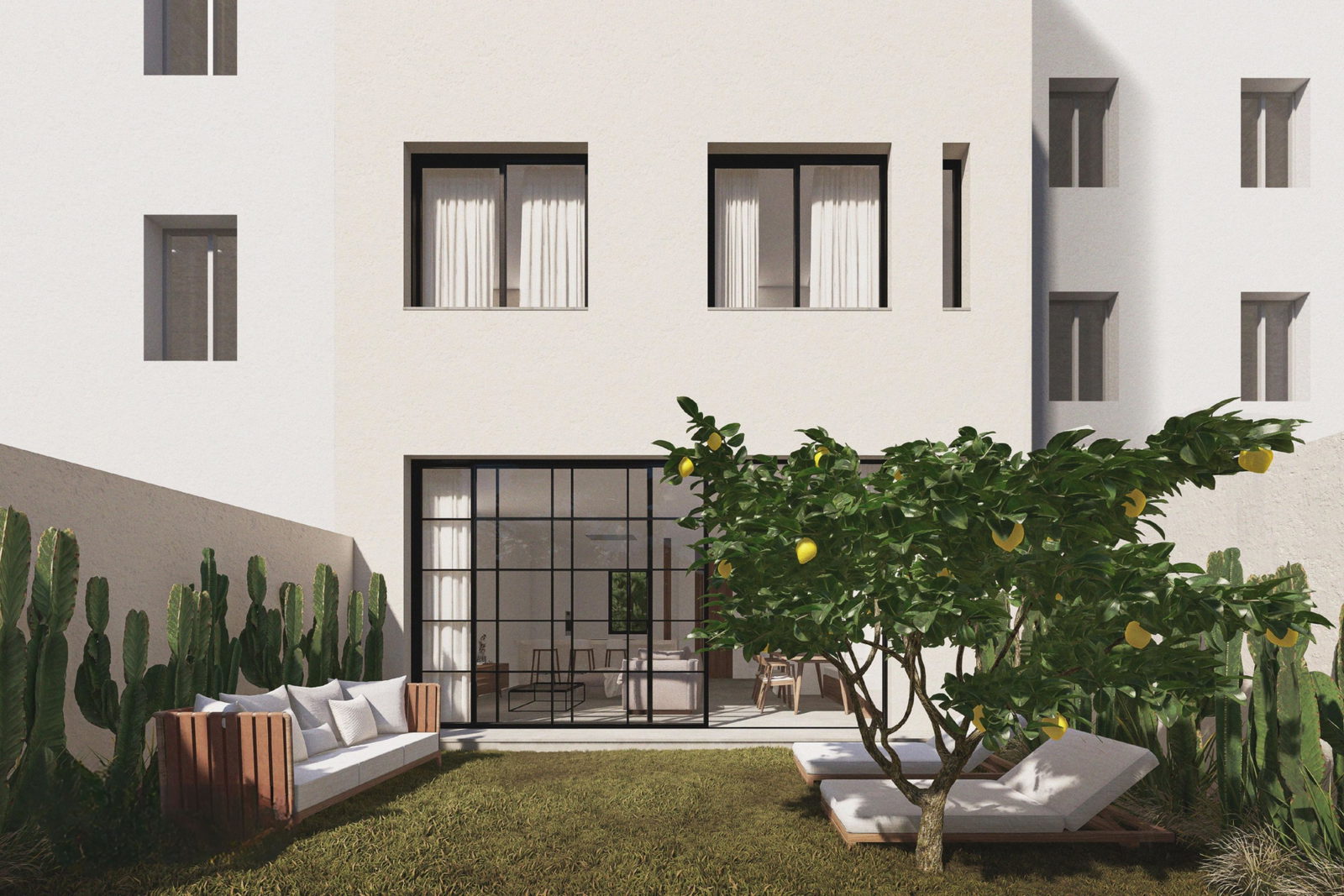Luxuriöses Neubau-Stadthaus zum Verkauf in Portixol-Molinar mit Dachpool und Meerblick