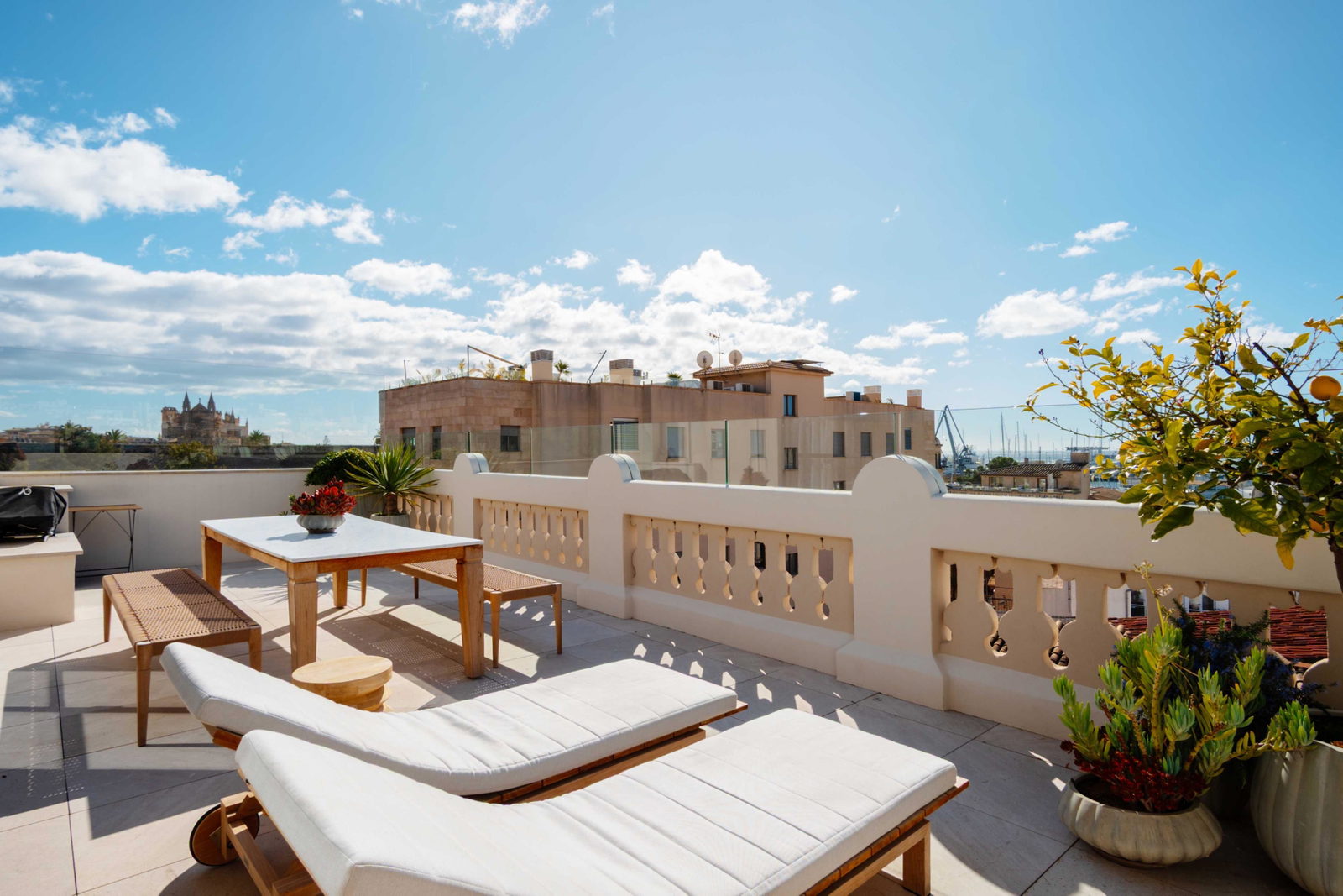 Luxuriöses Duplex-Penthouse mit Meerblick von der beeindruckenden Dachterrasse in Santa Catalina