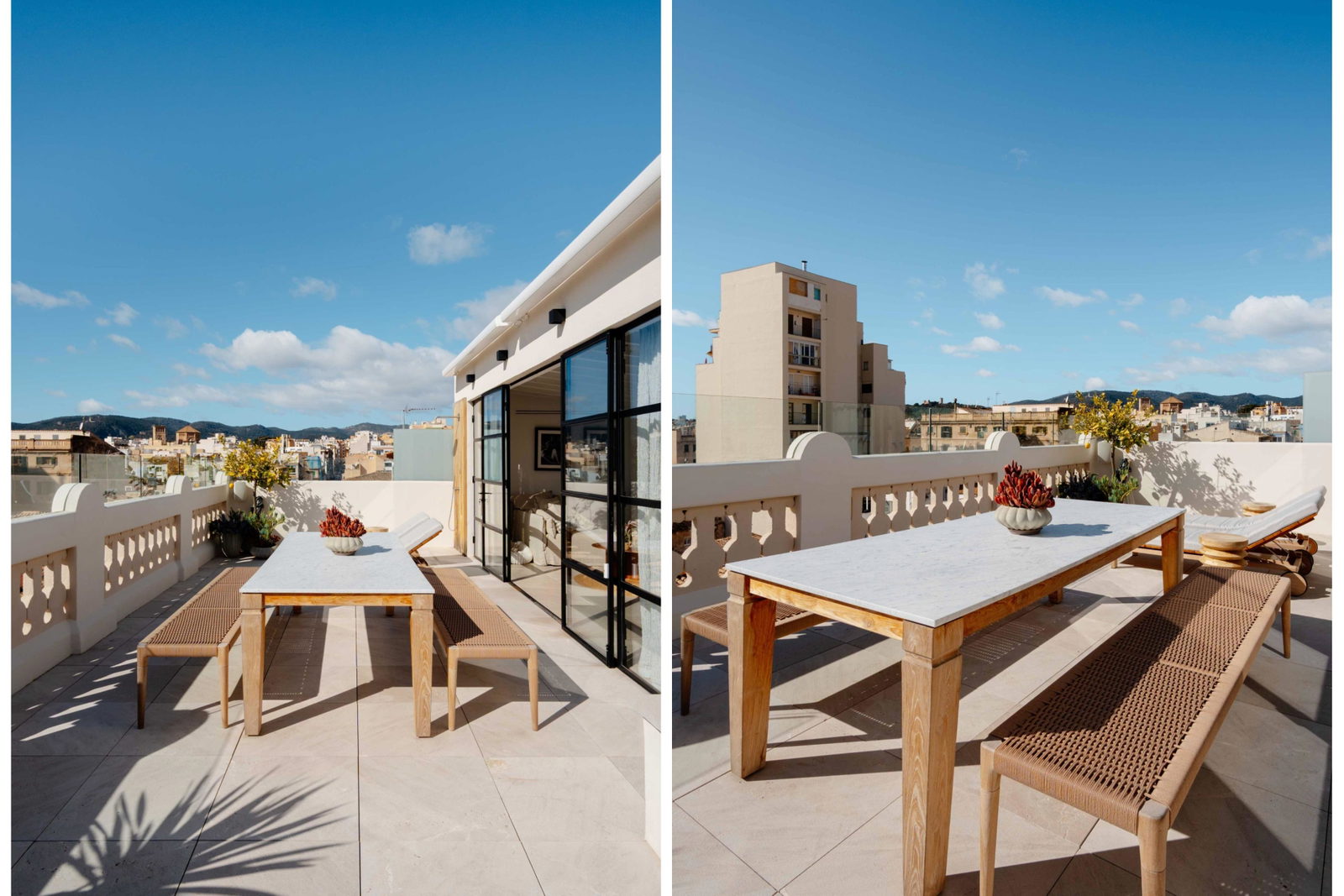 Luxuriöses Duplex-Penthouse mit Meerblick von der beeindruckenden Dachterrasse in Santa Catalina