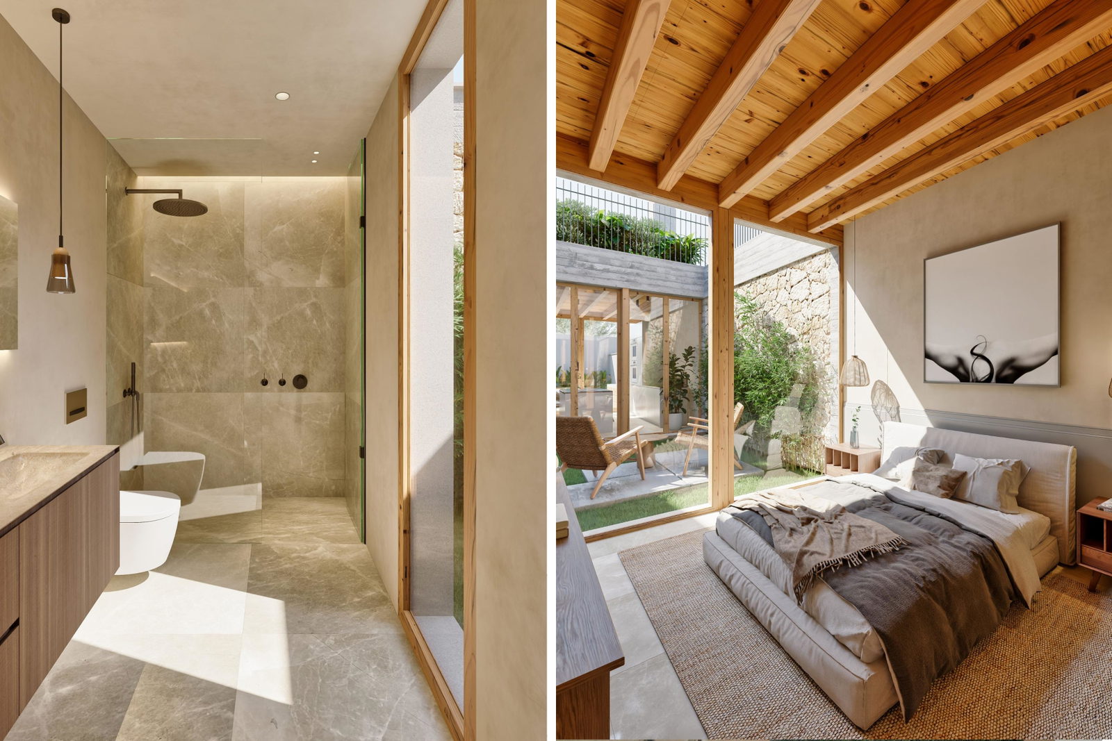 Exklusivt townhouse projekt med trädgård och pool i charmiga Son Espanyolet