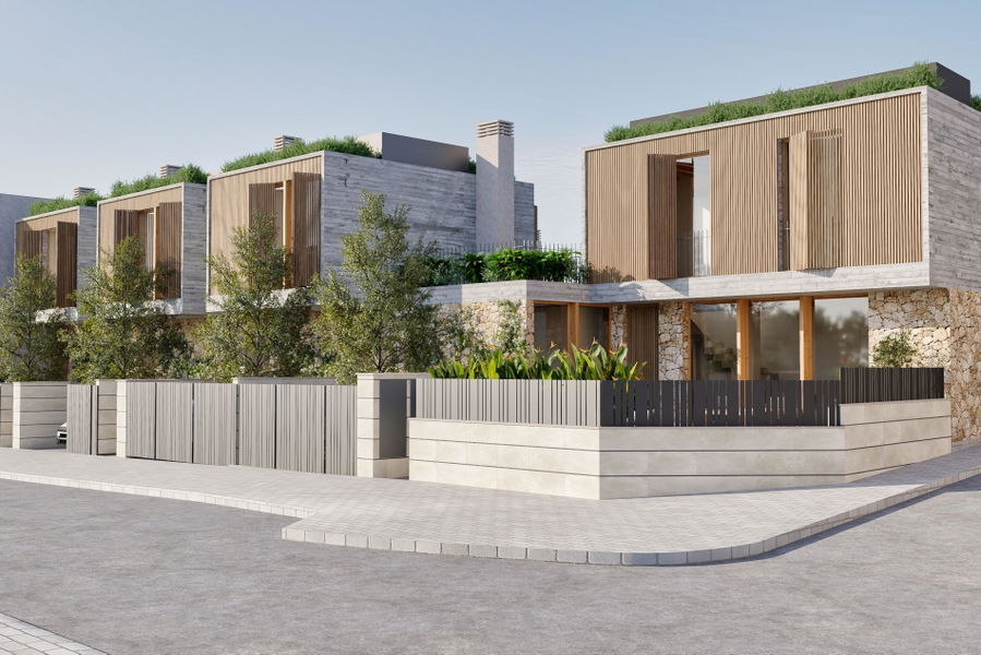 Exklusivt townhouse projekt med trädgård och pool i charmiga Son Espanyolet