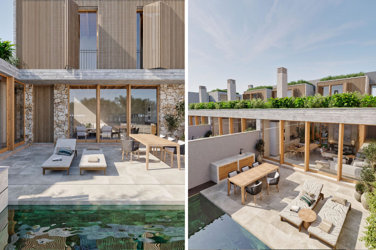 Exklusivt townhouse projekt med trädgård och pool i charmiga Son Espanyolet