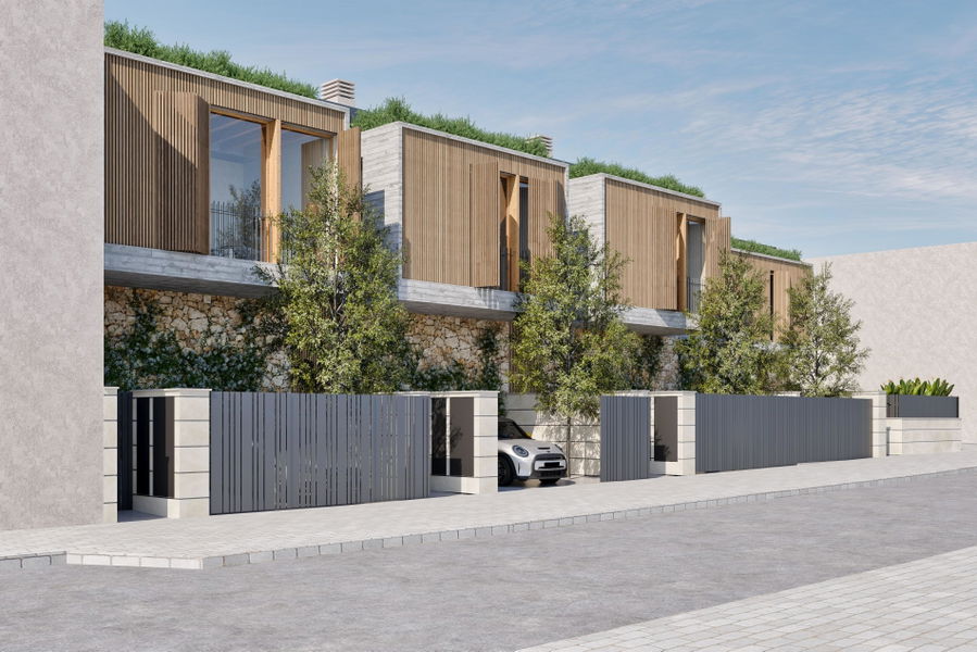 Exklusivt townhouse projekt med trädgård och pool i charmiga Son Espanyolet
