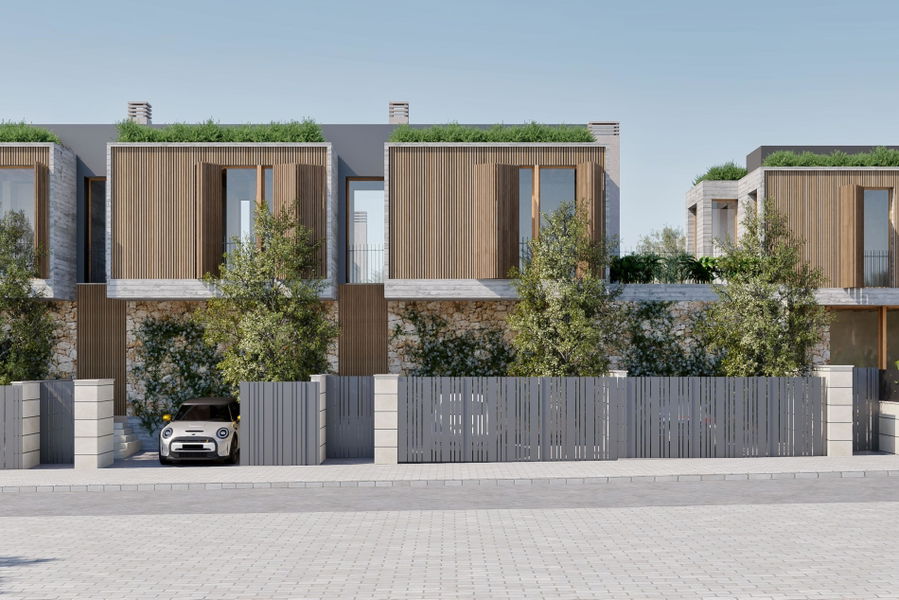 Exklusivt townhouse projekt med trädgård och pool i charmiga Son Espanyolet