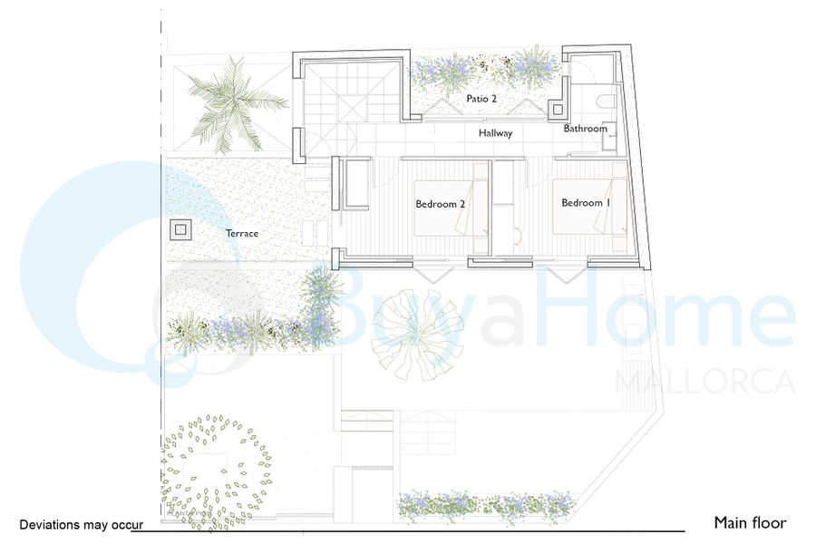 Exklusivt townhouse projekt med trädgård och pool i charmiga Son Espanyolet
