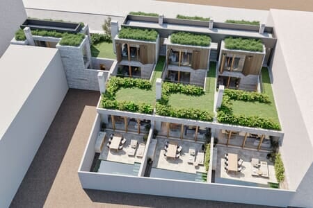 Exklusivt townhouse projekt med trädgård och pool i charmiga Son Espanyolet