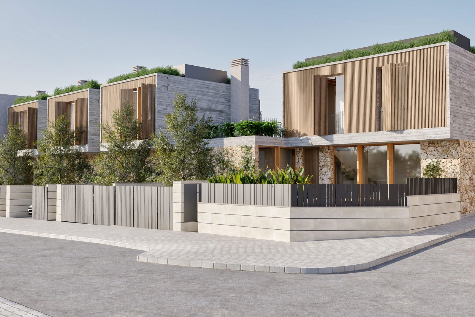 Exclusivo proyecto de casas adosadas con piscina y terrazas en Son Espanyolet