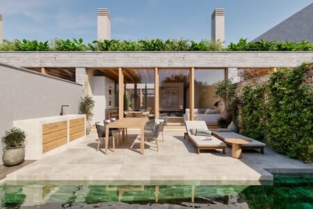 Modernt townhouse project med pool och flera terrasser i charmiga Son Espanyolet