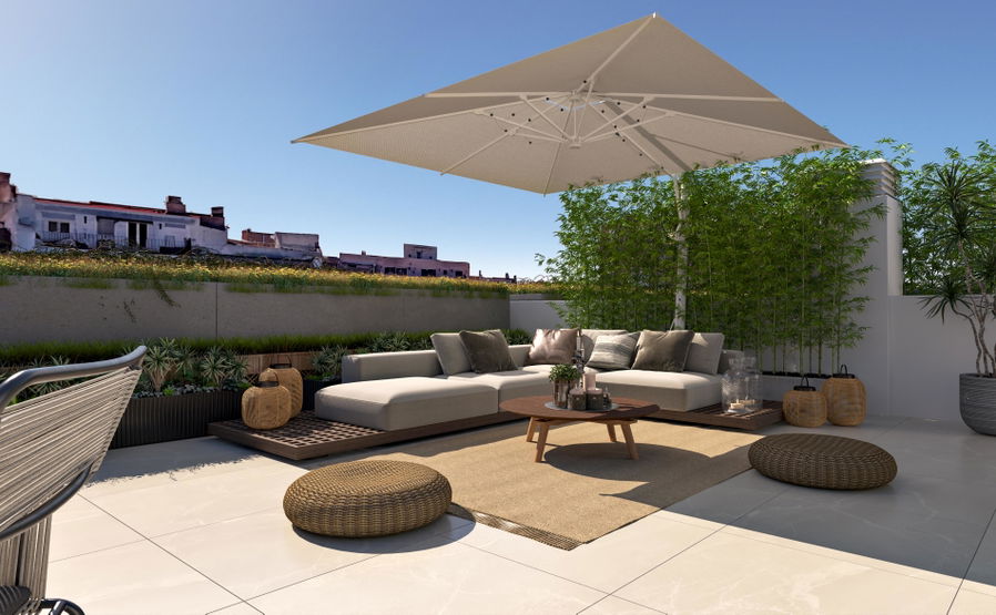 Ático de obra nueva con 3 dormitorios y terraza privada en la azotea en el centro de Palma