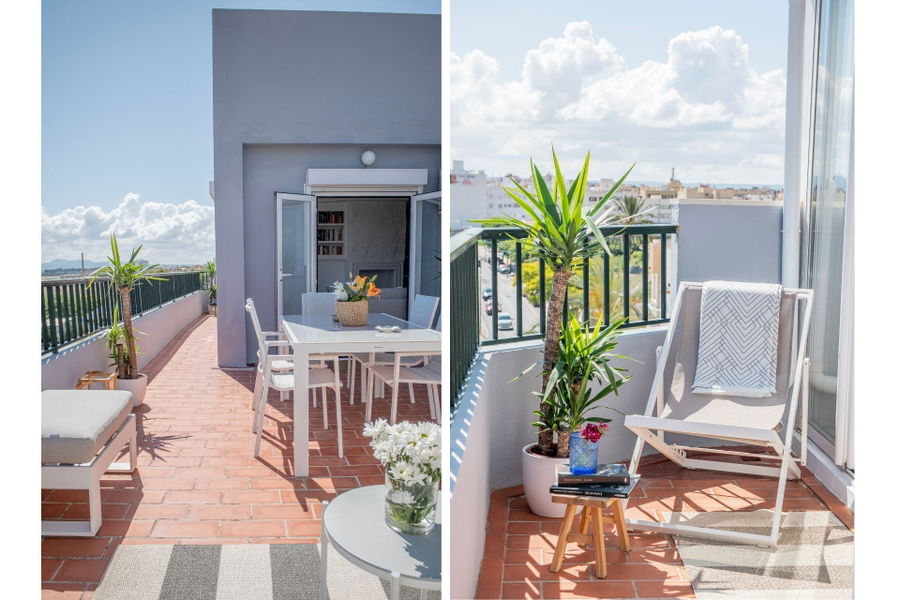 Helles Penthouse mit grosser Terrasse und schöner Aussicht in Molinar in Meeresnähe