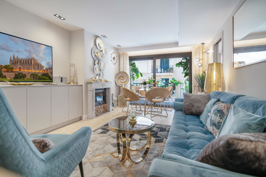 Modern lägenhet i centrala Palma med mysig terrass
