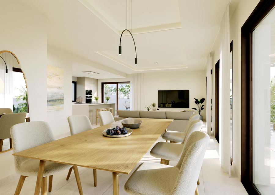 Newly built semi-detached villa-style property with a swimming pool and terrace for sale in Paguera
