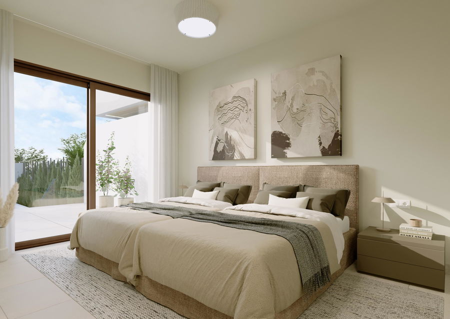 Newly built semi-detached villa-style property with a swimming pool and terrace for sale in Paguera