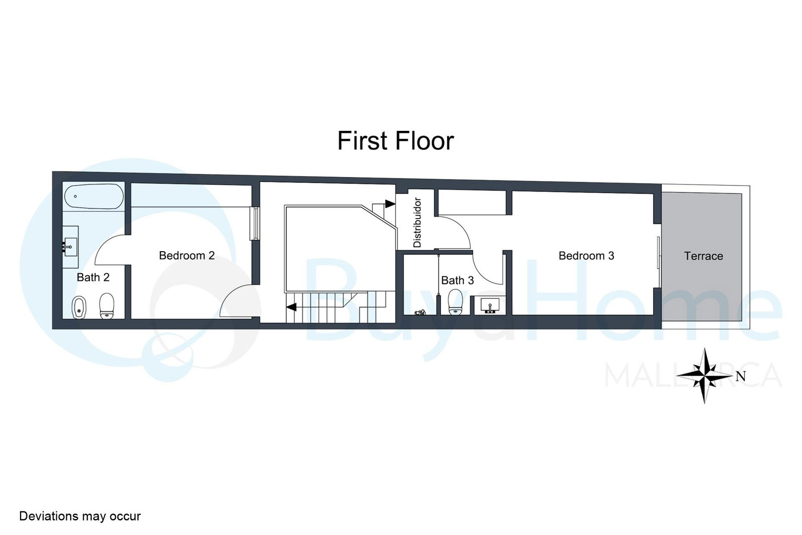 Neu renoviertes Reihenhaus mit Innenhof und Terrasse in Portixol